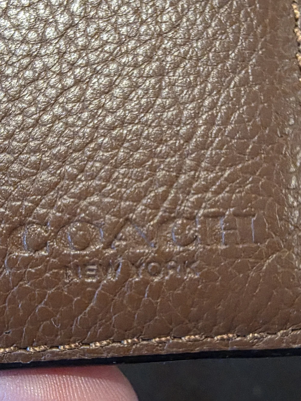 Coach Men's Brown Pebbled Leather Card Holder